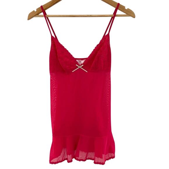 Victoria's Secret Other - Victoria’s Secret Angels Pink Feminine Eyelet Detail Nightgown Slip Dress Size S